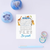Be Smart – Wild Animals Word Search Flyer (Enkel)