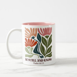 Be still and know inspiration Bible Verse Tweekleurige Koffiemok