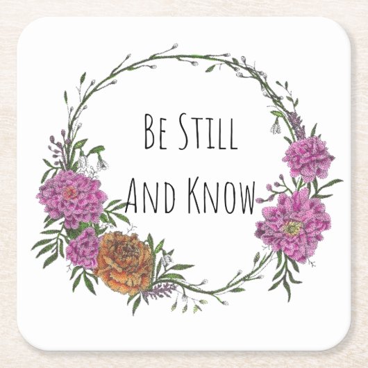 Be Still and Know Plastic Coasters Kartonnen Onderzetters (Voorkant)