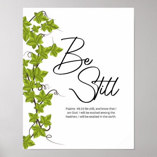 Be Still and Know Psalm 46:10 Christian Wall Poster (Voorkant)