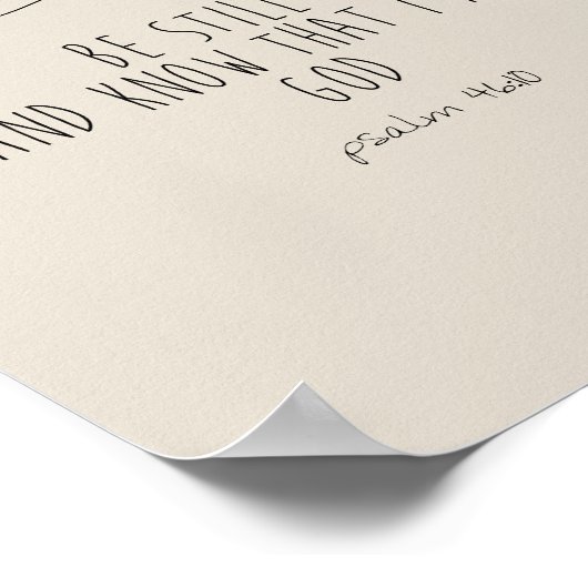 Be still and know that I am God  Poster (Hoek)