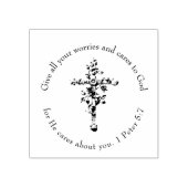 BE STILL Bloemen Cross Religieuze Schrift Verse Rubberstempel (Afrduk)
