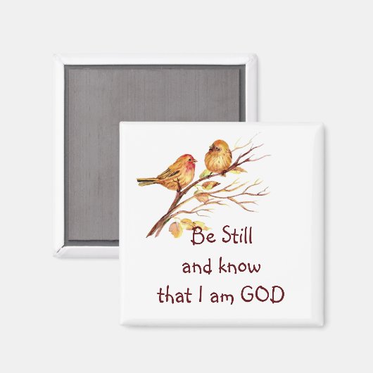 Be Still Know I am GOD Cute Sparrow Birds Magneet (Voorkant / Achterkant)