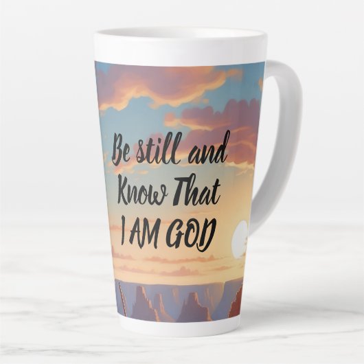 Be Still & Know That I Am God Custom Mug Latte Mok (Rechterhoek)