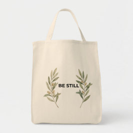 Be Still Minimalist Olive Branch Christian Tote  Bag