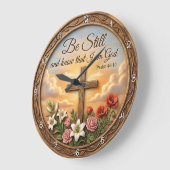 Be Still Psalm Scripture Floral Grote Klok (Hoek)