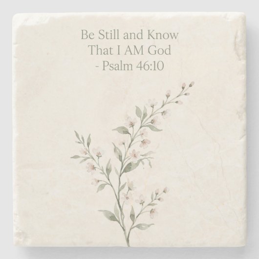 Be Still Stone Coaster Stenen Onderzetter (Voorkant)