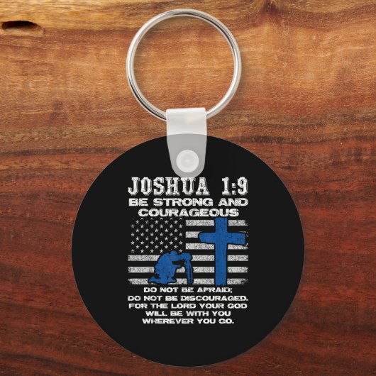 Be Strong And Courageous Do Not Be Afraid Prayer Sleutelhanger (Voorkant)