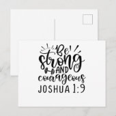 Be Strong And Courageous Joshua 1 9 Aankondigingskaart (Voorkant / Achterkant)