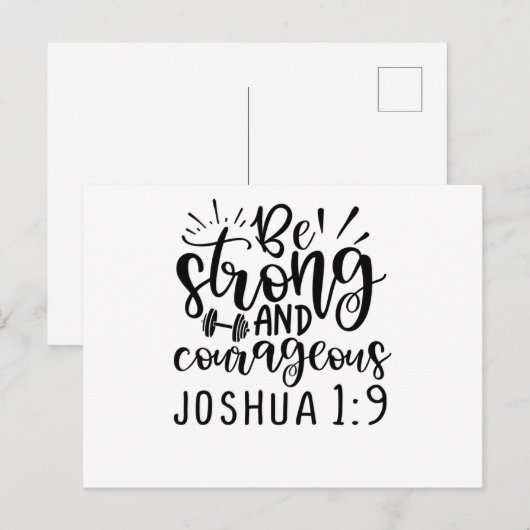 Be Strong And Courageous Joshua 1 9 Aankondigingskaart (Voorkant / Achterkant)