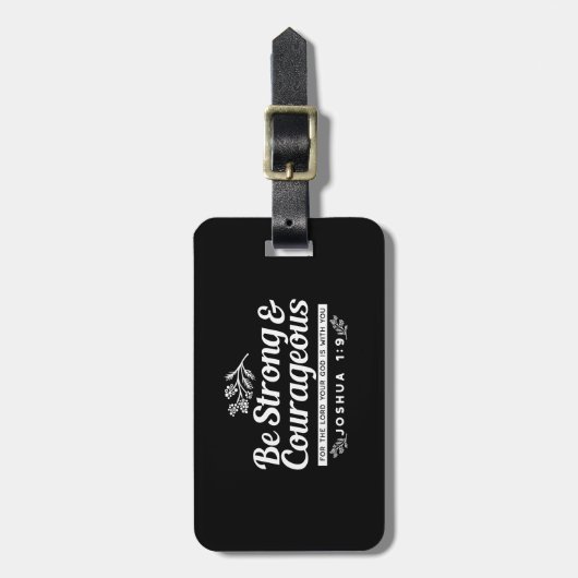 Be Strong and Courageous – Joshua 1:9 Bible Verse Bagagelabel (Voorkant verticaal)