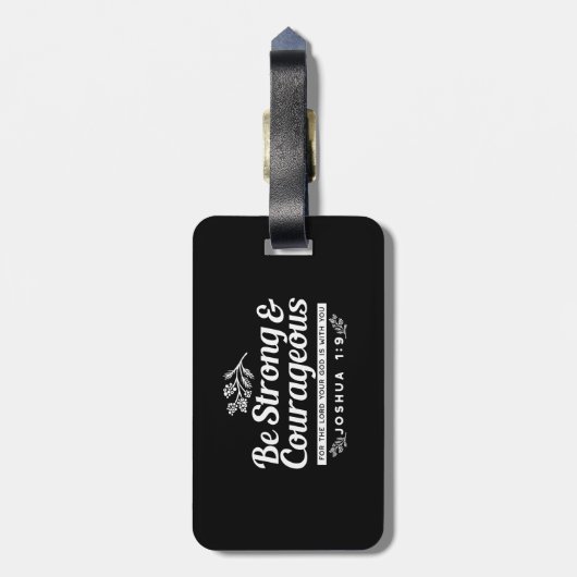 Be Strong and Courageous – Joshua 1:9 Bible Verse Bagagelabel (Achterkant verticaal)
