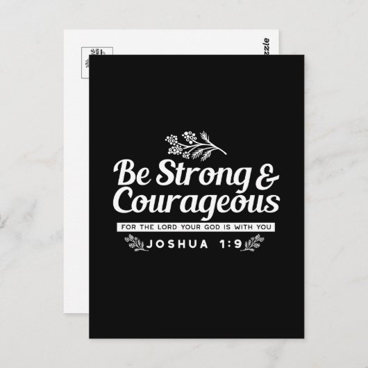 Be Strong and Courageous – Joshua 1:9 Bible Verse  Briefkaart (Voorkant / Achterkant)