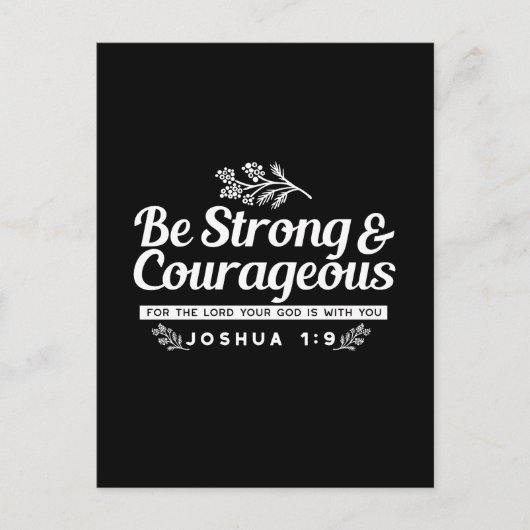 Be Strong and Courageous – Joshua 1:9 Bible Verse Briefkaart (Voorkant)