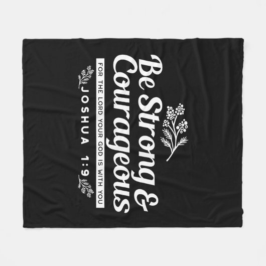 Be Strong and Courageous – Joshua 1:9 Bible Verse Fleece Deken (Voorkant (Horizontaal))