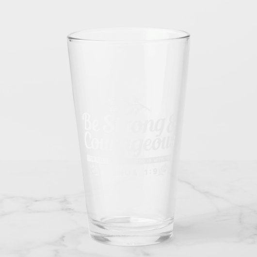 Be Strong and Courageous – Joshua 1:9 Bible Verse  Glas (Achterkant)