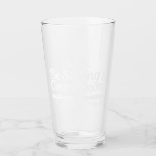 Be Strong and Courageous – Joshua 1:9 Bible Verse  Glas (Voorkant)