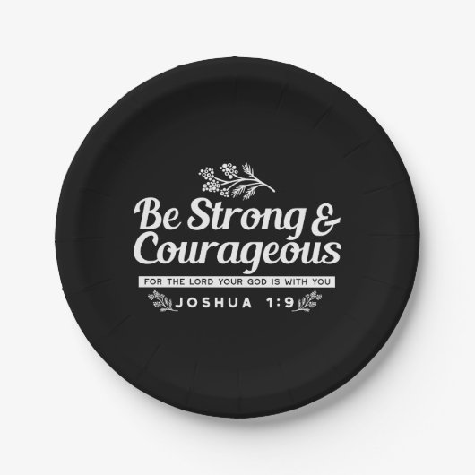 Be Strong and Courageous – Joshua 1:9 Bible Verse  Papieren Bordje (Voorkant)