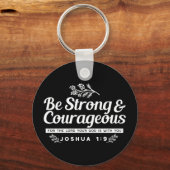 Be Strong and Courageous – Joshua 1:9 Bible Verse Sleutelhanger (Achterkant)