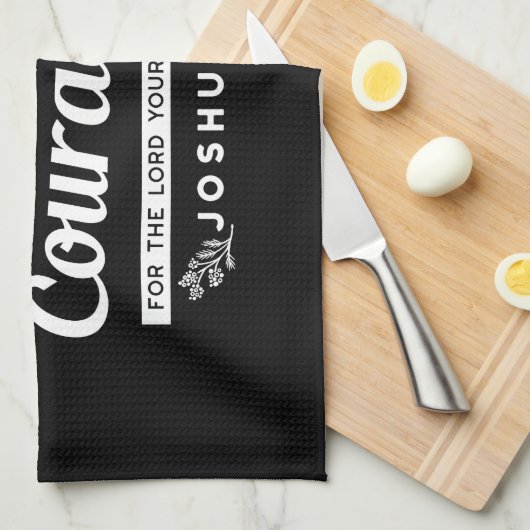 Be Strong and Courageous – Joshua 1:9 Bible Verse Theedoek (Quarter Fold)