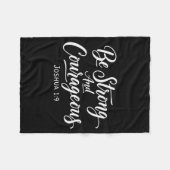 Be Strong And Courageous Joshua 1_9 Jesus Be Coura Fleece Deken (Voorkant (Horizontaal))