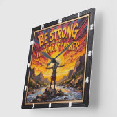 Be Strong in the Lord Warrior Art Vierkante Klok (Hoek)