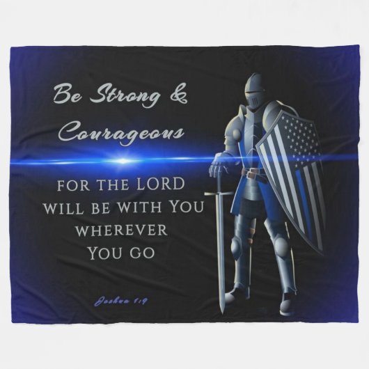 BE STRONG Joshua:1.9 Fleece Deken (Voorkant (Horizontaal))