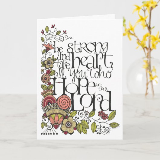 Be Strong - Prayer Card Kaart (Gele Bloem)