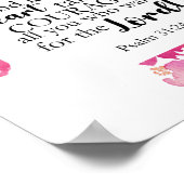 Be Strong & Take Courage Psalm Pink Floral Bible Poster (Hoek)