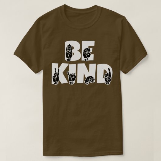 BE-tekst en ASL zwart-wit ontwerp 2 T-shirt (Design voorkant)
