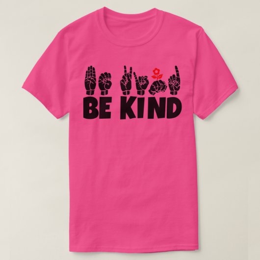 BE-tekst en ASL zwart-wit ontwerp 6 T-shirt (Design voorkant)