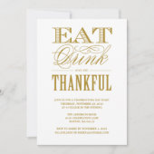 BE THANKFUL | THANKSGIVING-DINERINVITATIE KAART (Voorkant)
