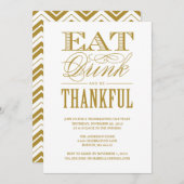 BE THANKFUL | THANKSGIVING-DINERINVITATIE KAART (Voorkant / Achterkant)