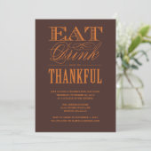 BE THANKFUL | THANKSGIVING-DINERINVITATIE KAART (Staand voorkant)