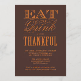 BE THANKFUL | THANKSGIVING-DINERINVITATIE KAART