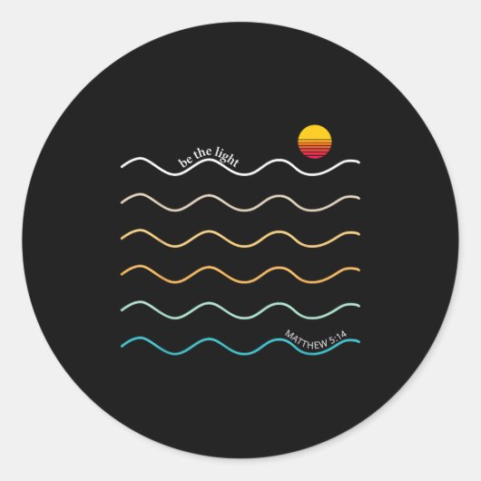 Be The Light Boho Christian Bible Verse Worship Ch Ronde Sticker (Voorkant)