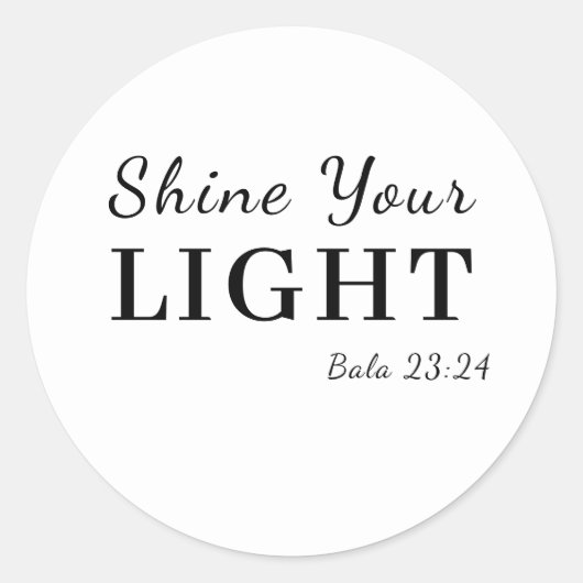 Be the Light Christian Bible Verse Design Ronde Sticker (Voorkant)