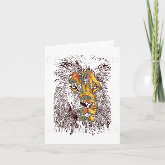 Be The Lion Not The Sheep Motivational Kaart (Voorkant)