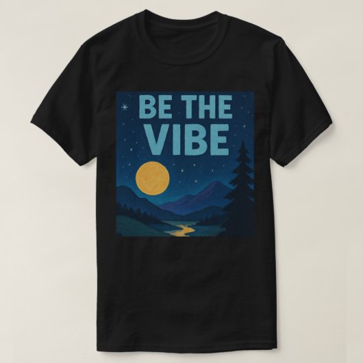 “Be The Vibe” Retro Crayon Nightscape Aesthetic T-shirt (Design voorkant)