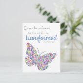 "... be transformeerd" Butterfly Briefkaart (Staand voorkant)
