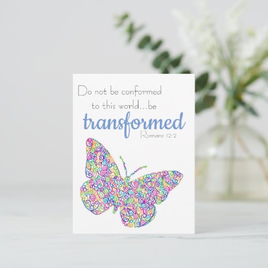 "... be transformeerd" Butterfly Briefkaart (Staand voorkant)