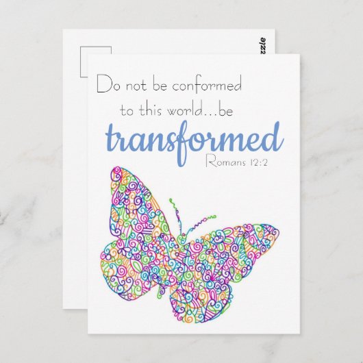 "... be transformeerd" Butterfly Briefkaart (Voorkant / Achterkant)