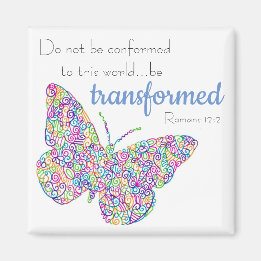 "...be transformeerd" Butterfly Magnet