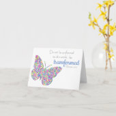 "...be transformeerd" Butterfly Notecard Kaart (Gele Bloem)