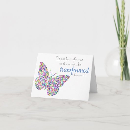 "...be transformeerd" Butterfly Notecard Kaart (Voorkant)