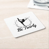 Be Twirly | Baton Twirling Dancing Dance Gift Idea Kartonnen Onderzetters (Schuin)