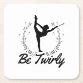 Be Twirly | Baton Twirling Dancing Dance Gift Idea Kartonnen Onderzetters (Voorkant)