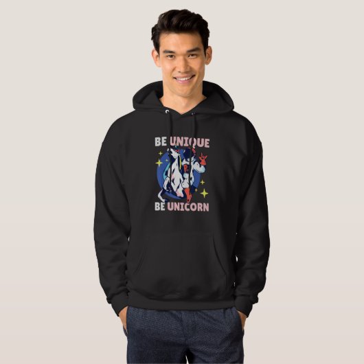 Be Unique Be Unicorn 7 Hoodie (Voorkant volledig)