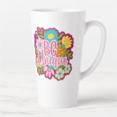 Be Unique motivational flower design Latte Mok (Rechts)