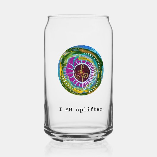 Be uplifted mantra with prayer portal blikvorm glas (Achterkant)